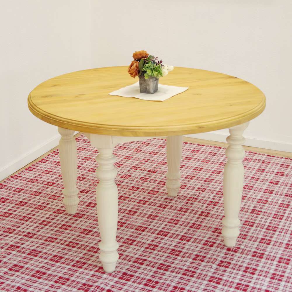丸型テーブル110cmテーブル(ミルキーホワイト色)