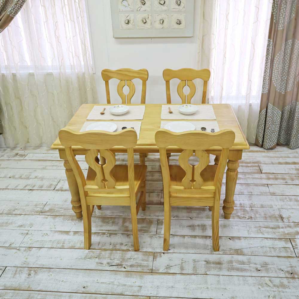 カントリー家具 ダイニングテーブルセット 4人掛け