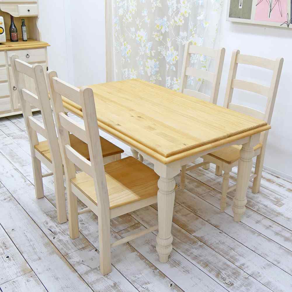 幅140cmテーブル+椅子4脚セット｜GKT｜角丸コインR｜MW色【受注生産品】