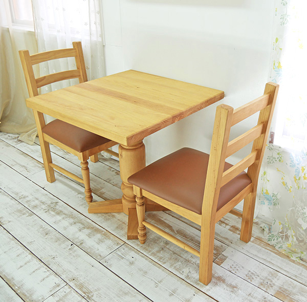 70×75cmテーブル+チェア2脚セット｜GAN1｜NA色