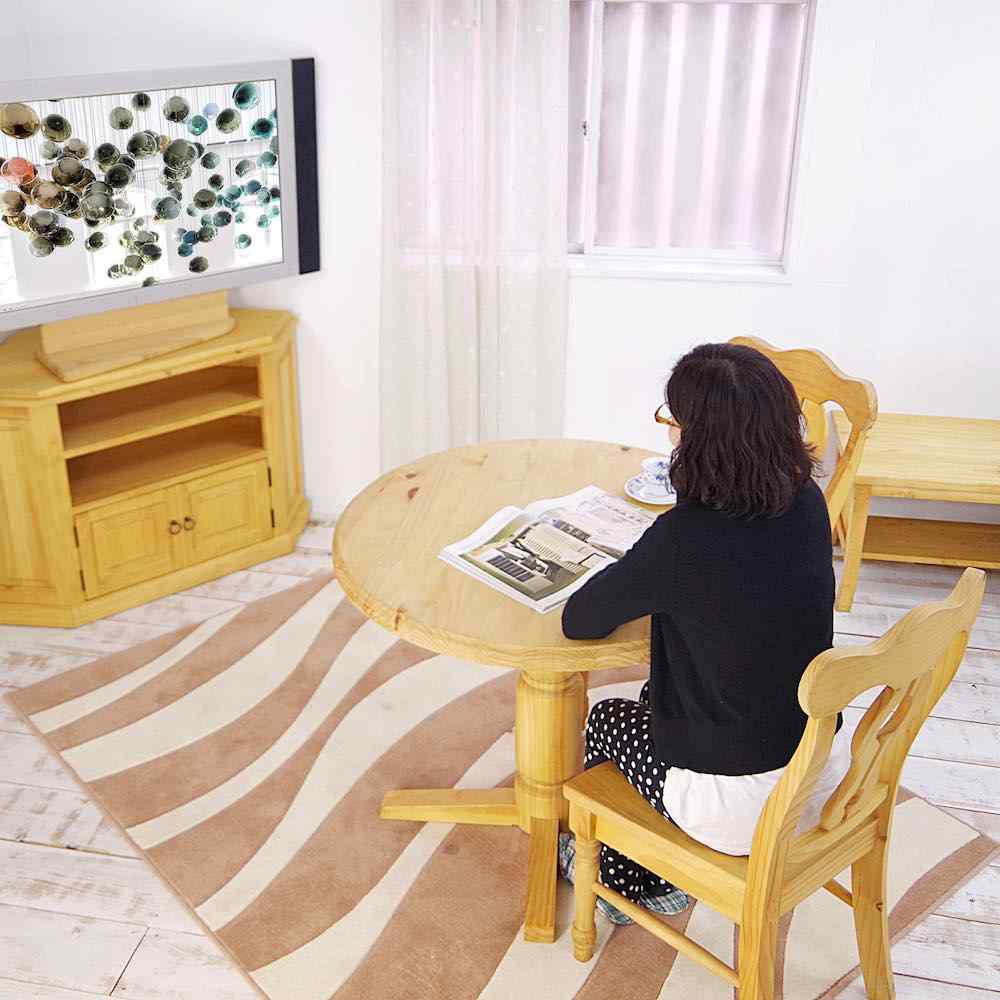 90cm丸型テーブル+チェア2脚セット｜Lacko｜NA色