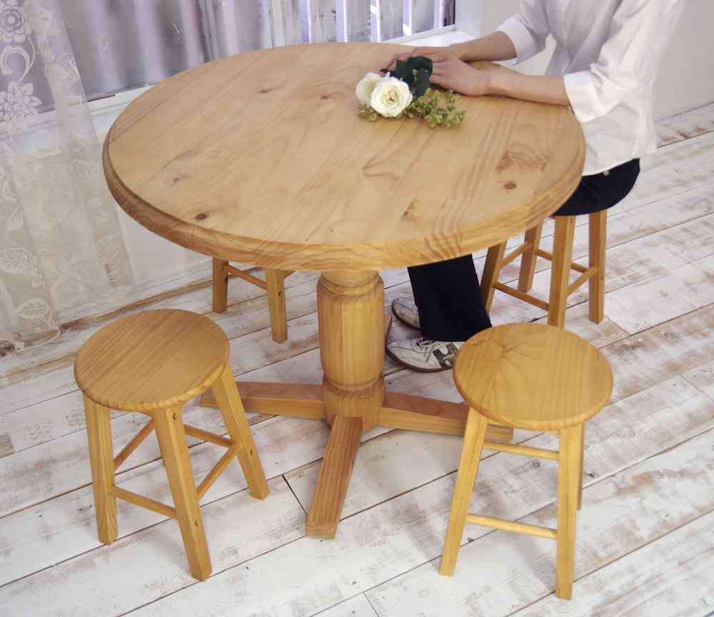一本足カフェテーブルチェアセット