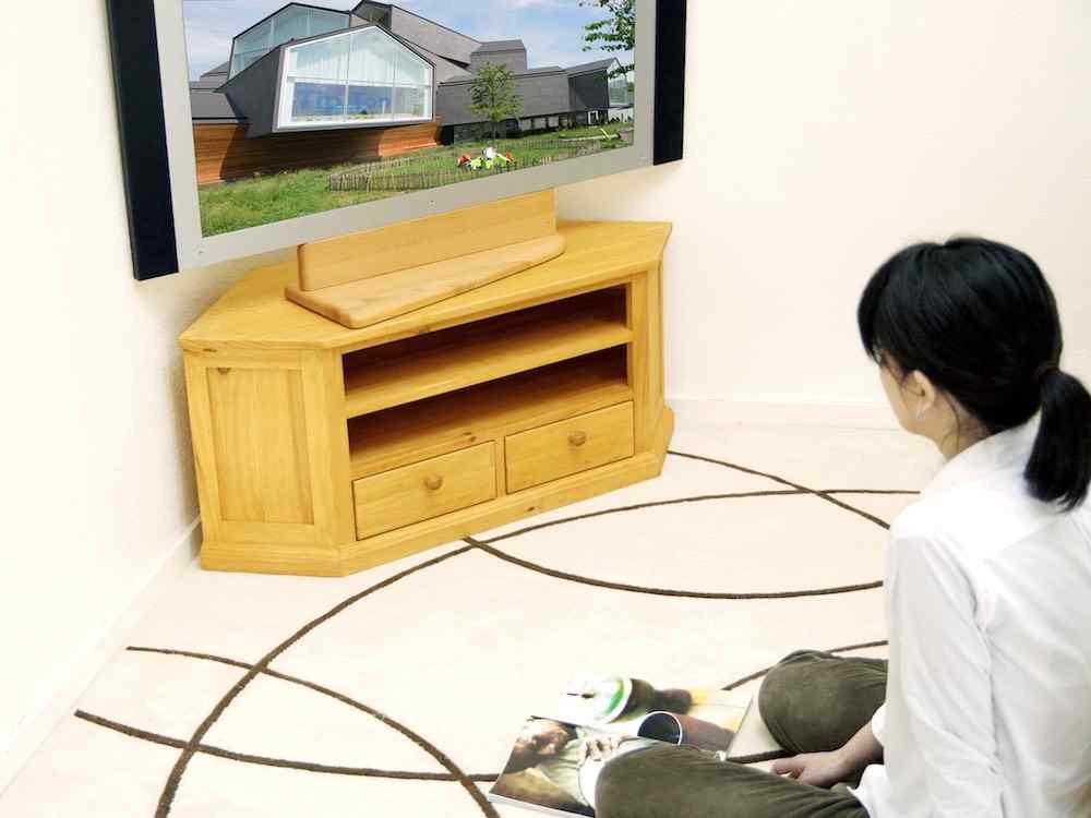 ローコーナーテレビ台 カントリー｜木製取手｜ナチュラル色
