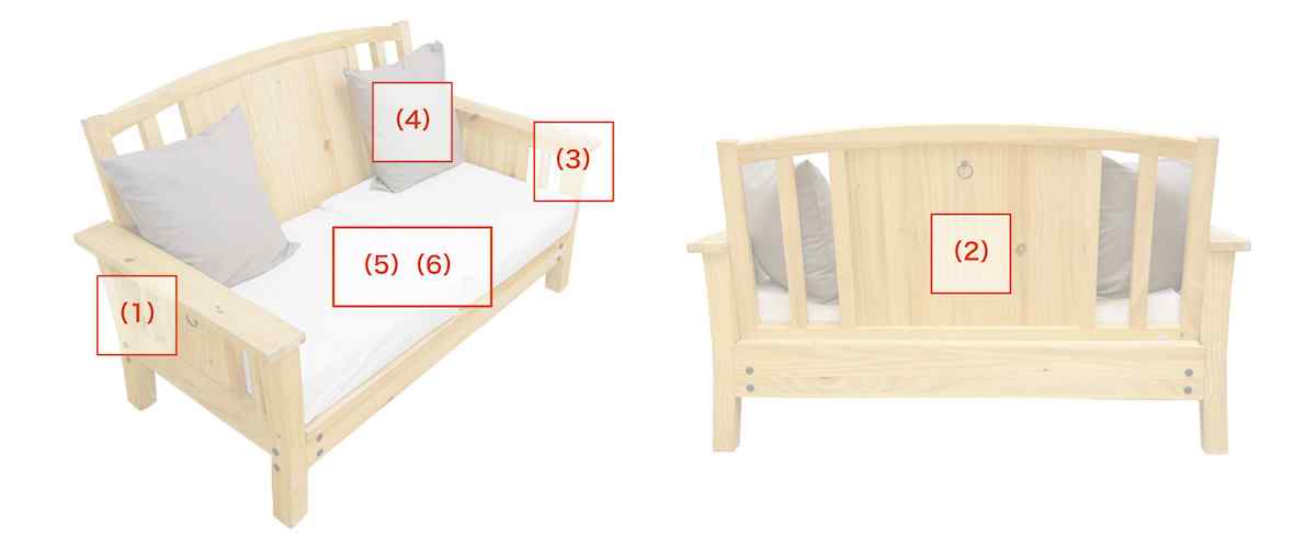 2人用パインソファの特徴