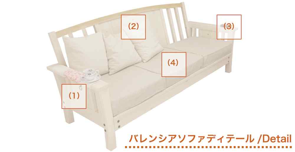 3人用パインソファの特徴