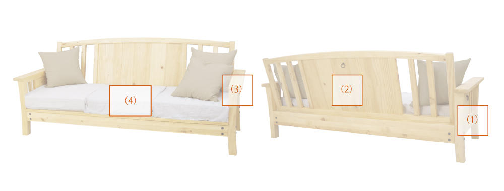 3人用パインソファの特徴