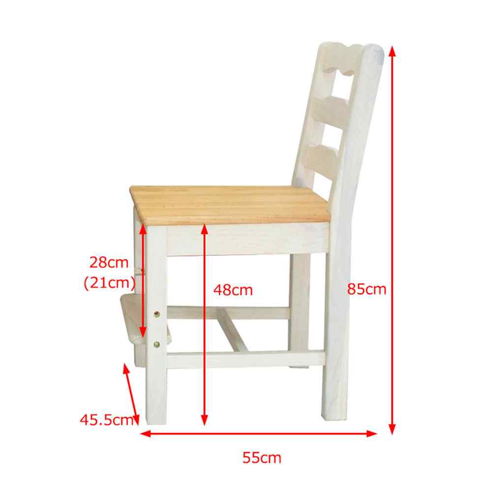 フレンチカントリー学習椅子｜背もたれ85cm｜白｜パインファクトリー