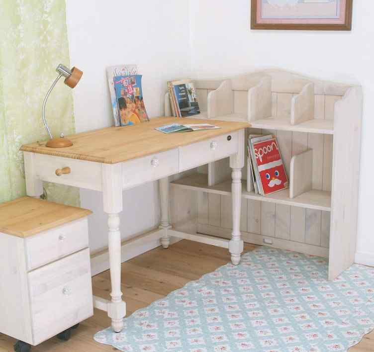 収納棚付きフレンチカントリーデスク