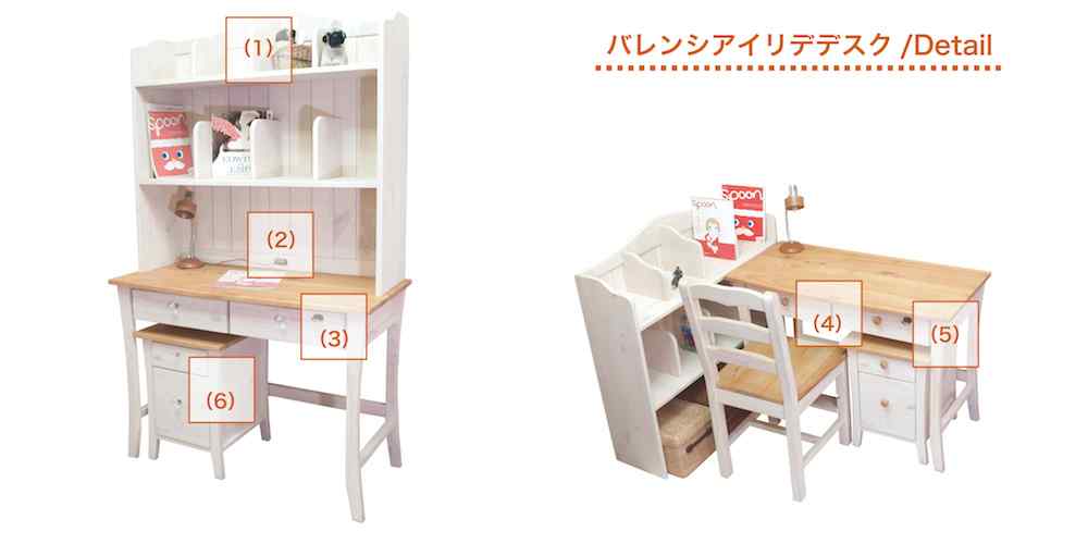 フレンチカントリーデスクディテール